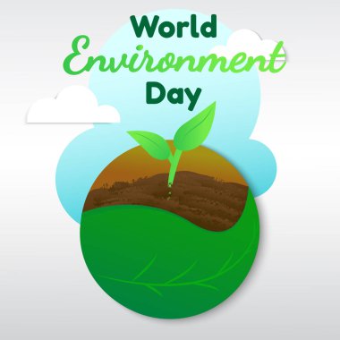 Dünya Çevre Günü vektör arka plan veya afiş için düz grafik