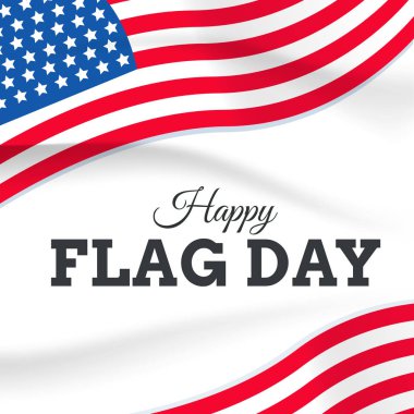  bayrak günü ABD bayrağı vektör beyaz arka plan veya başlık grafiği ile
