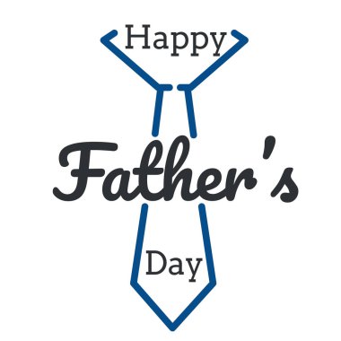 Babalar günü düz vektör kravat sembolü ile beyaz arka plan