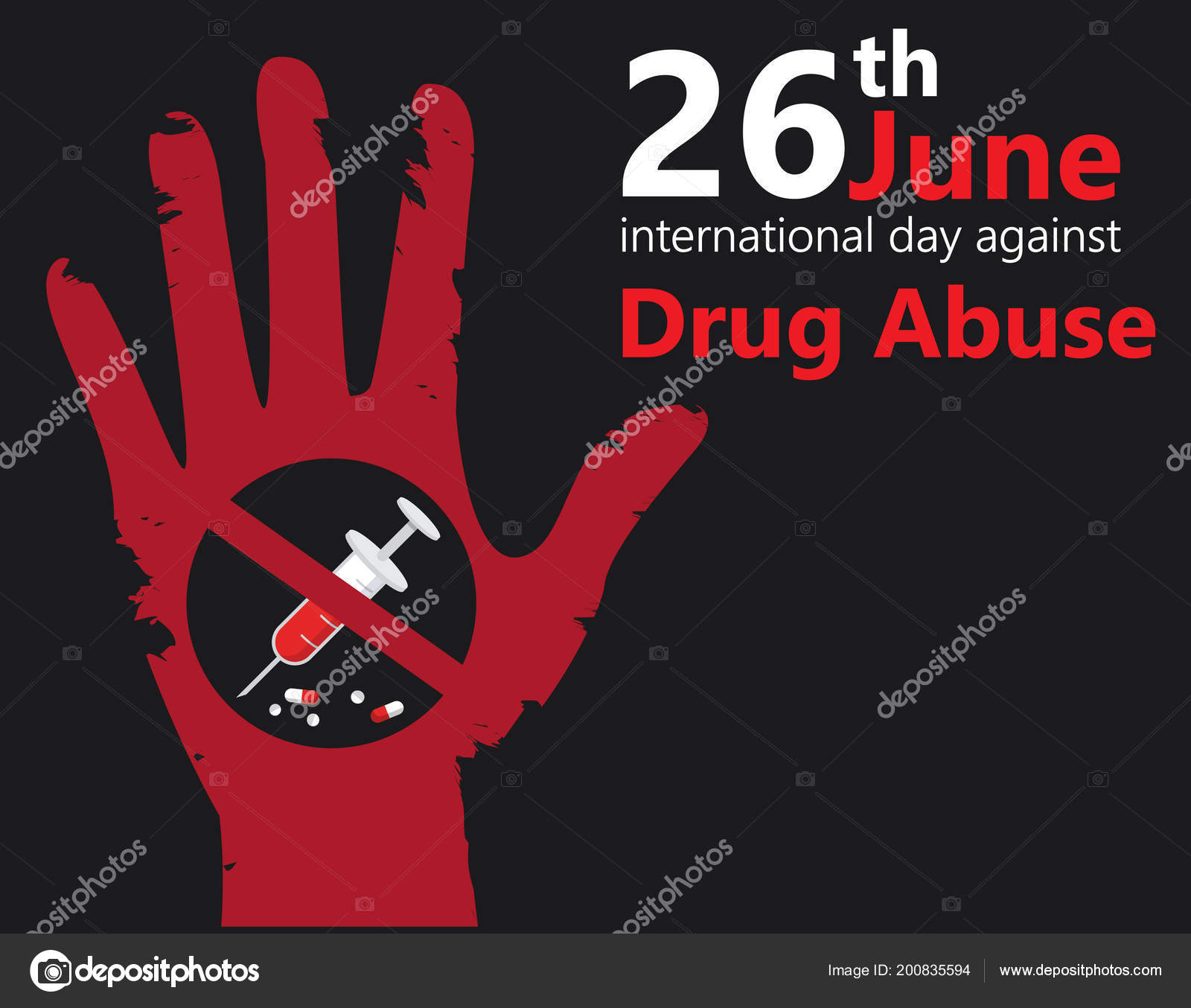 International Day Drug Abuse Banner Vector Stock Vector Image by ...