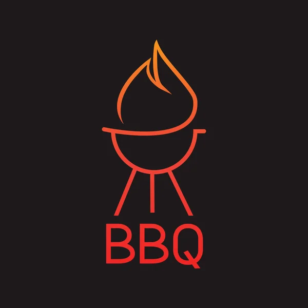 Logo Bbq Grill Black Background Vector Graphic — Stock Vector