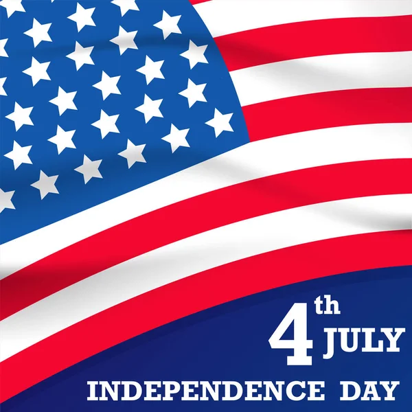 Giorno Dell Indipendenza Con Vettore Bandiera Usa Sfondo Bianco Grafico — Vettoriale Stock