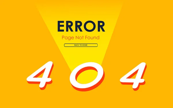 404 Felsida Grunda Inte Vektor Noll Ljus Grafisk Bakgrund — Stock vektor