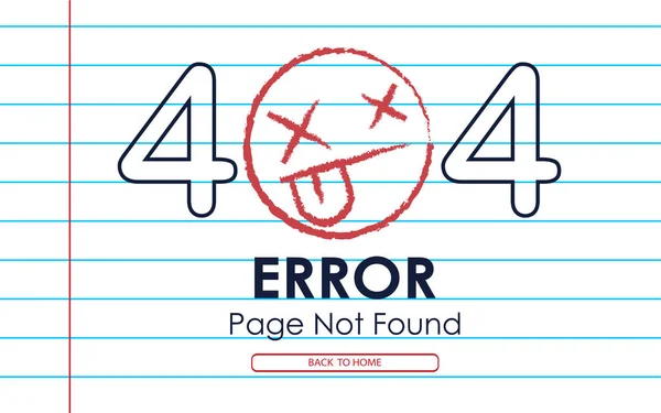404 Error Page Found Vector Paper Note Background — Stock Vector