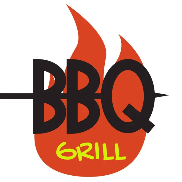 Logo Bbq Grill White Background Vector Graphic — Stock Vector