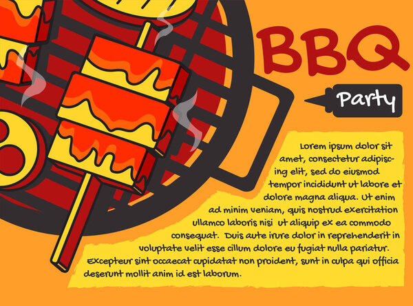 BBQ party background,banner vector graphic , greeting card or poster.