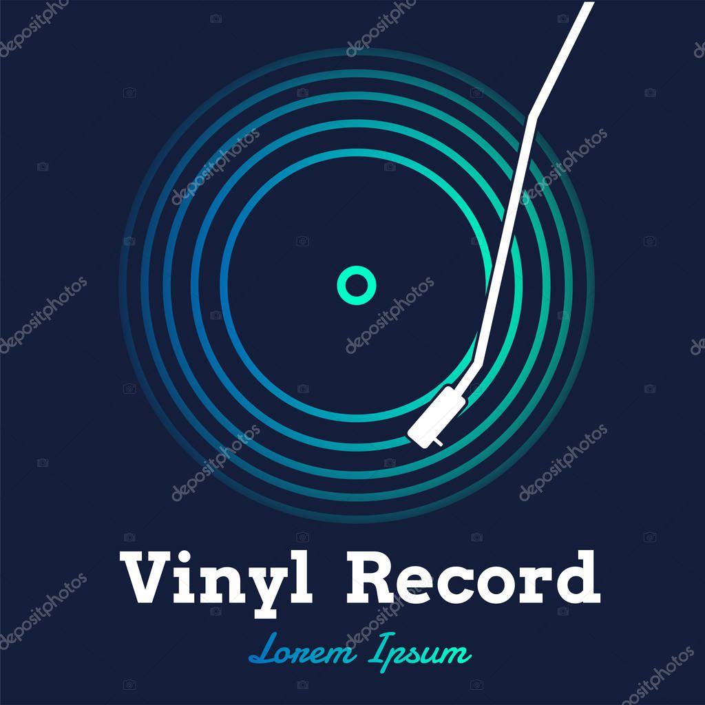 Vinyl record music vector with dark background graphic