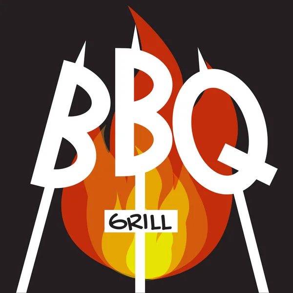 Logo Bbq Grill White Background Vector Graphic — Stock Vector