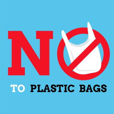 Demek hiçbir plastik torba grafik arka plan, etiket veya afiş vektör