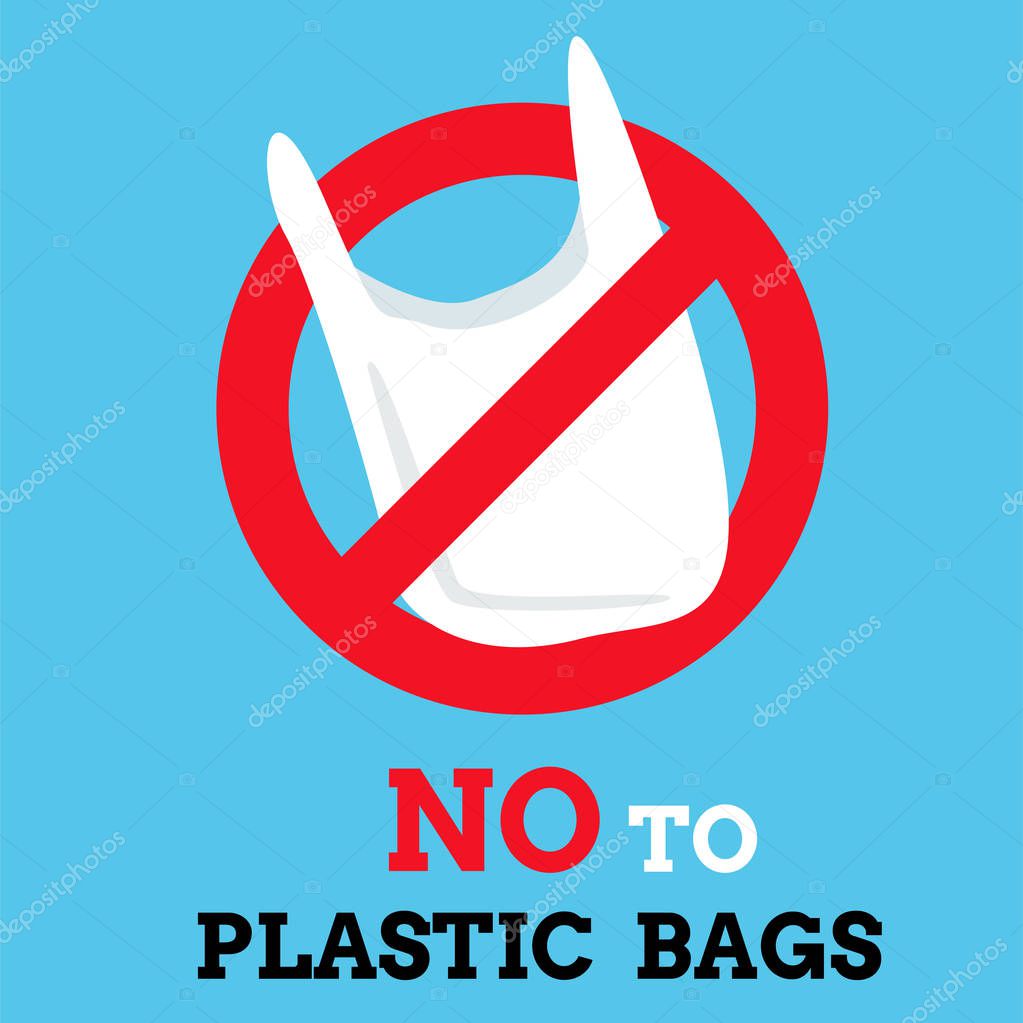 say no plastic bags graphic background ,label or banner vector