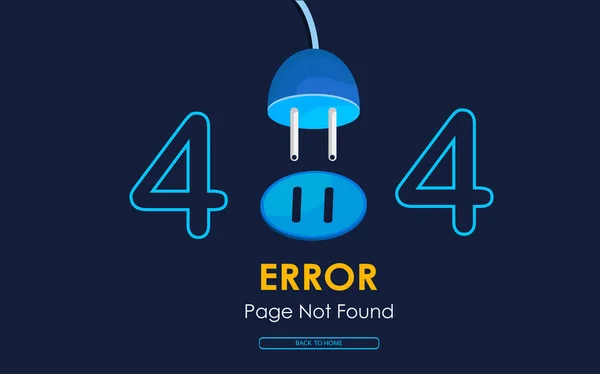 Fel 404 Sidan Hittades Inte Vektor Plug Grafisk Bakgrund — Stock vektor