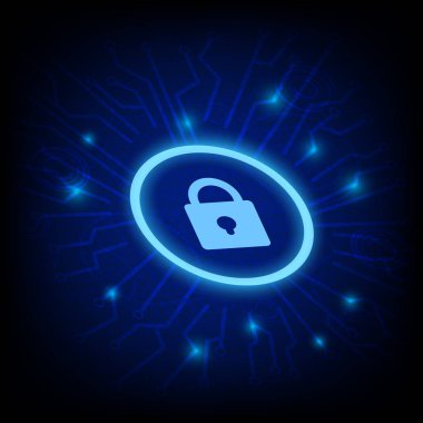 koyu arka plan üzerinde anahtar simge vektör ile siber güvenlik kavramı