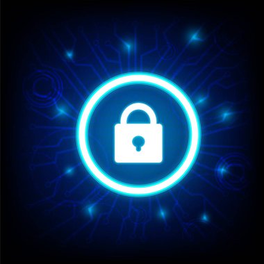 koyu arka plan üzerinde anahtar simge vektör ile siber güvenlik kavramı