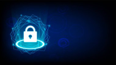 koyu arka plan üzerinde anahtar simge vektör ile siber güvenlik kavramı