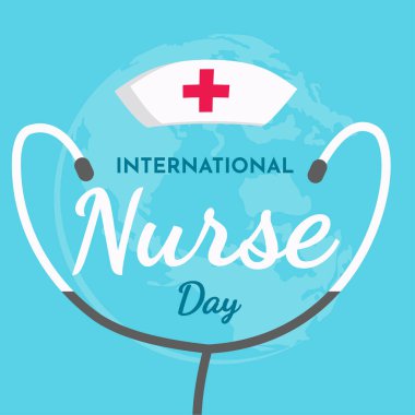 International Nurse day text background ,greeting card ,poster or banner clipart