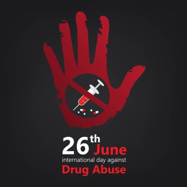 international day against drug abuse banner vector clipart