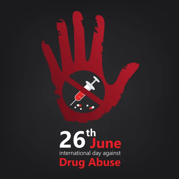 Journée Internationale Contre Abus Drogues Bannière Vecteur — Image vectorielle