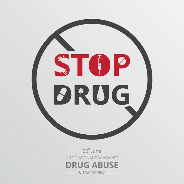 Día Internacional Contra Abuso Drogas Banner Vector — Archivo Imágenes Vectoriales