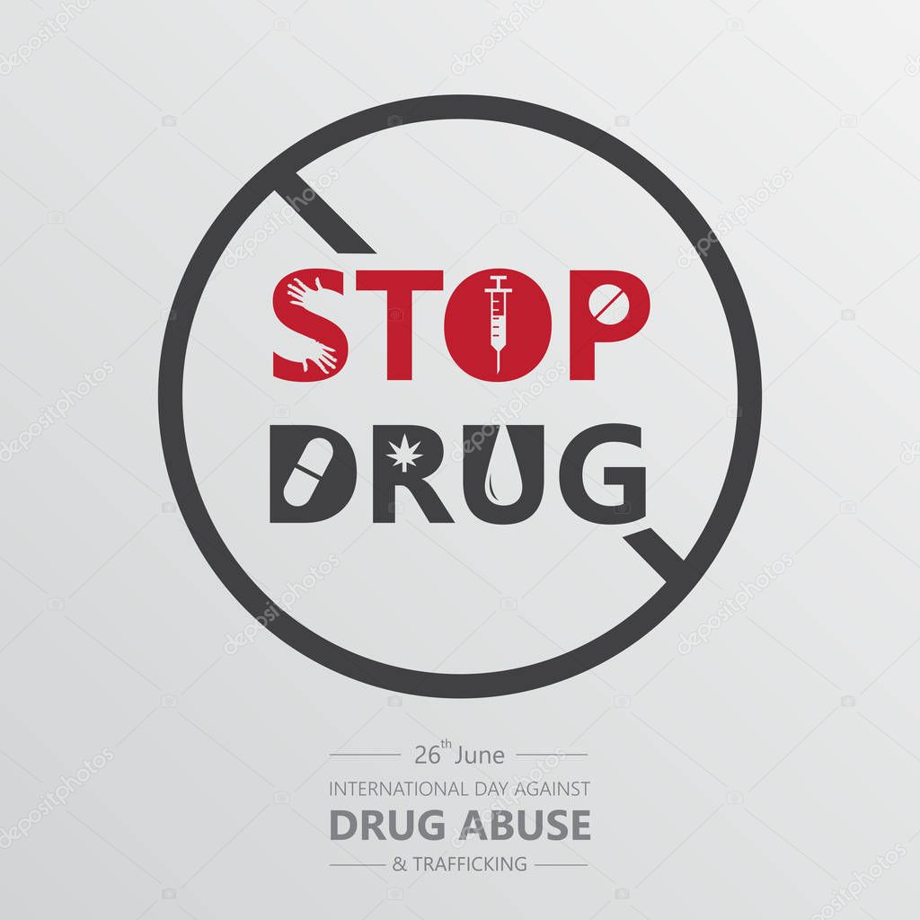 international day against drug abuse banner vector