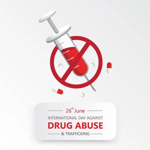 Día Internacional Contra Abuso Drogas Banner Vector — Archivo Imágenes Vectoriales