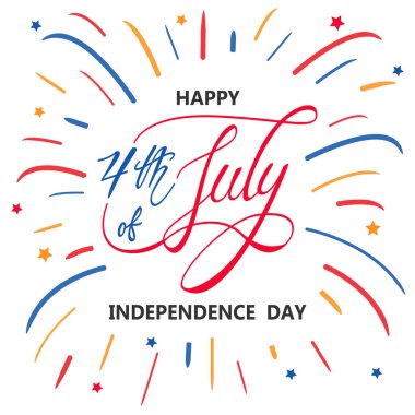 Mutlu bağımsızlık günü veya 4 Temmuz vektör arka plan veya afiş grafik
