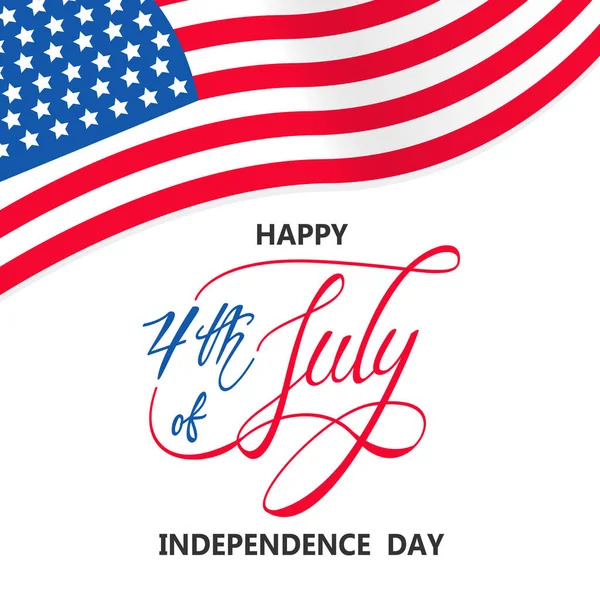 Mutlu Bağımsızlık Günü Veya Temmuz Vektör Arka Plan Veya Afiş — Stok Vektör