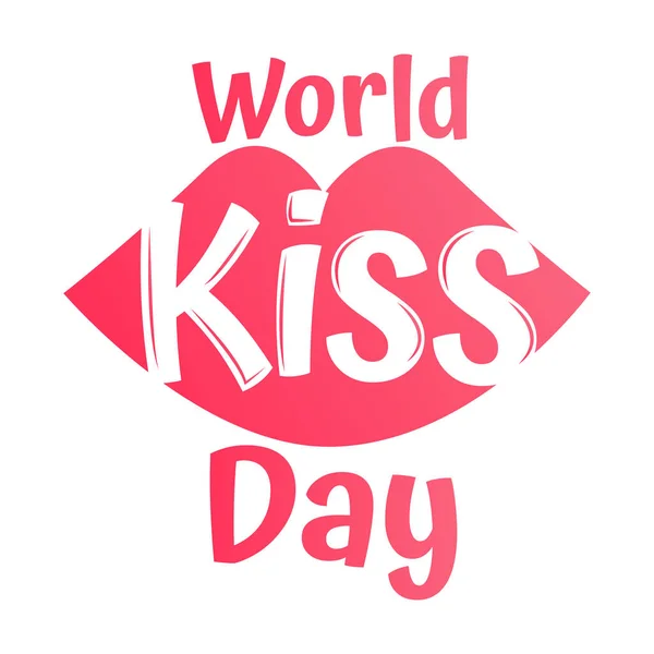 Giorno Del Bacio Del Mondo Vettoriale Con Icone Bacio Sfondo — Vettoriale Stock