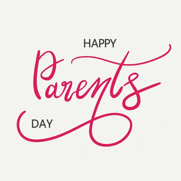 Happy Parents Day Typography Write Hand Vector Text White Background — Stock Vector