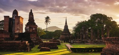 Wat mahathat sukhothai tarihi parkı manzarası