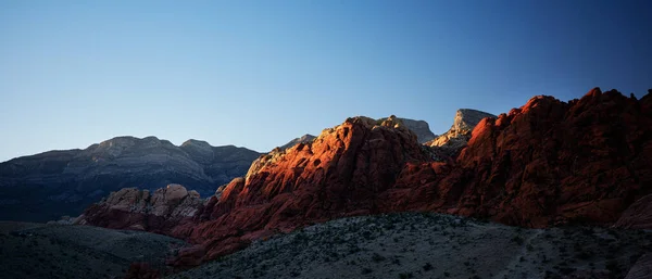 Landskap Foto Röd Bergskanjon Nationalpark Nevada Vid Solnedgången — Stockfoto