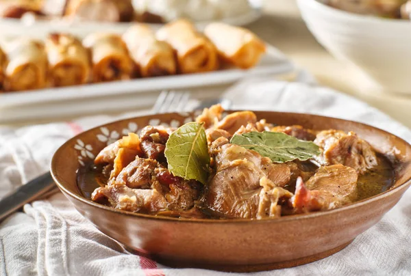 Filipino Kyckling Adobo Skål — Stockfoto