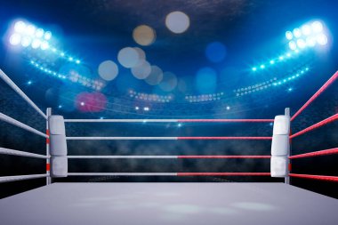 Gece ışıklar ve 3D stadyum görüntüsü 