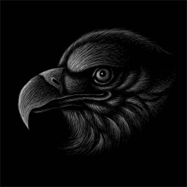 Vector logo eagle for tattoo or T-shirt design or outwear. Hunting style eagle background. 