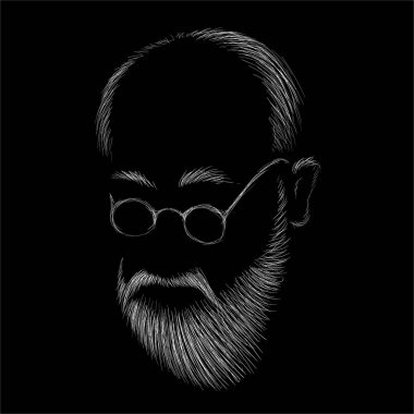Vector old man with beard or man in sunglasses for T-shirt design or outwear
