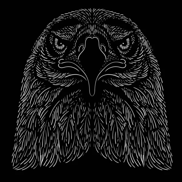 Vector Mage Tête Aigle Pour Tatouage Shirt Design Lignes Graphiques — Image vectorielle