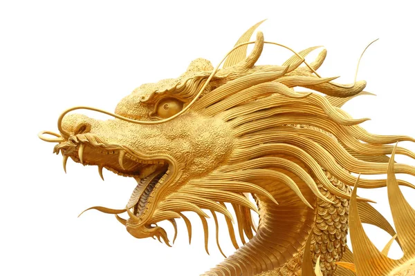 Close Chinese Dragon Isolated White Background Clipping Path — Stock Photo, Image