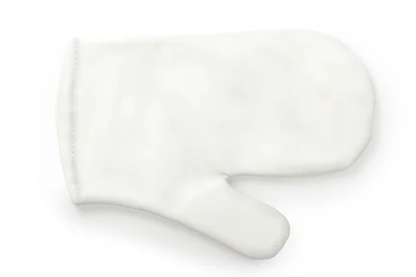 Vit Värmetålig Handske Isolerad Vit Bakgrund Urklippsbana — Stockfoto