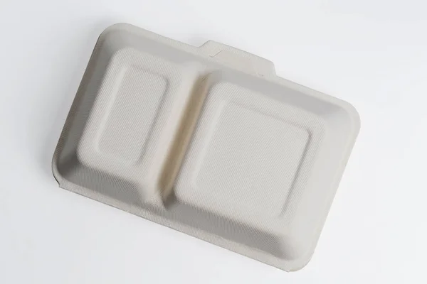 Natuurlijke Fiber Eco Food Box geïsoleerd met knippen pad — Stockfoto