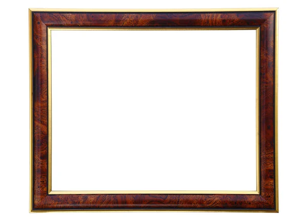 Brown photo frame isolated with path. Royalty Free Stock Photos