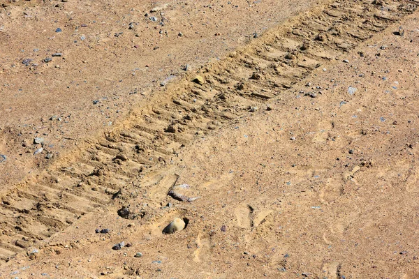 Traces Tire Treads Sand — Stock Photo, Image