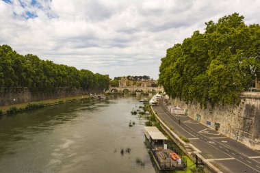 Panoramik Tiber Nehri Roma, İtalya