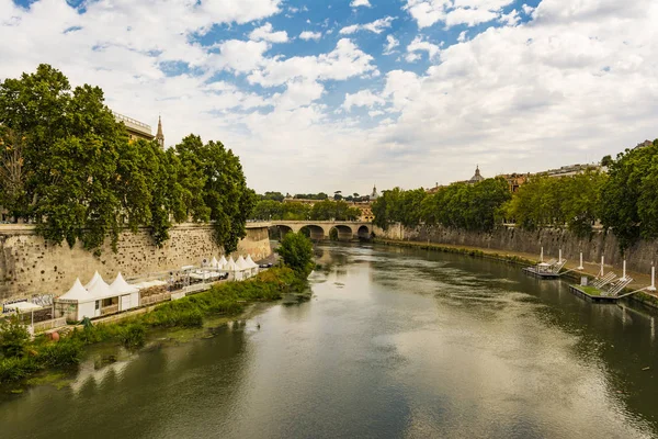 Vista Panorámica Del Río Tíber Roma Italia — Foto de Stock