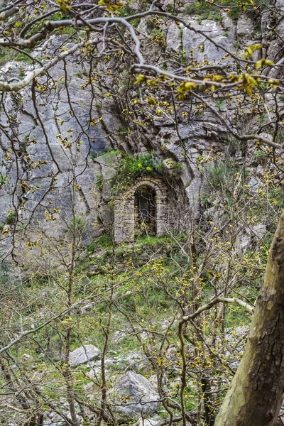 Kleine Christelijke Kerk Bij Kleidi Passage Naast Karpenisiotis Rivier Karpenissi — Stockfoto