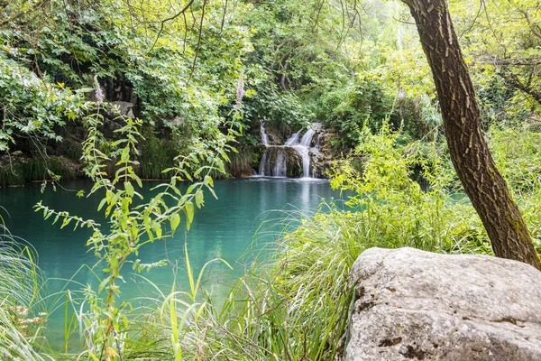 Montanha Lago Cachoeira Polilimnio Área Messinia Grécia — Fotografia de Stock