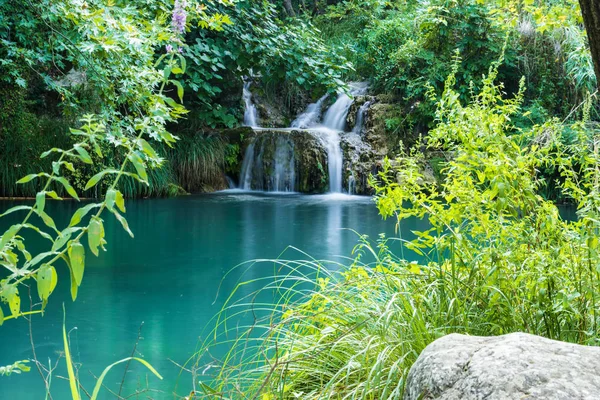 Lac Montagne Cascade Dans Région Polilimnio Messine Grèce — Photo