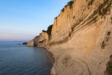 Günbatımı Loggas Beach Corfu Yunanistan.