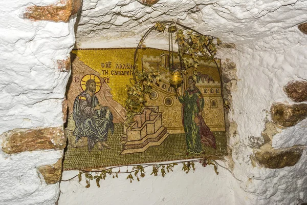 Mosaik Jesus Kristus Vid Paleokastritsa Monastery Korfu Grekland — Stockfoto