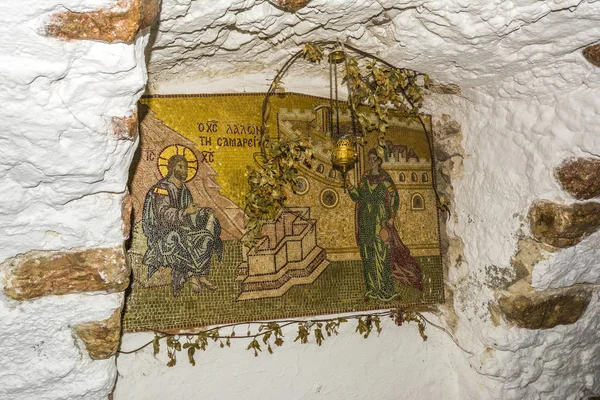 Mosaico Gesù Cristo Monastero Paleokastritsa Corfù Grecia Foto Stock Royalty Free