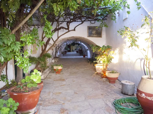 Paleokastritsa Interiores Del Monasterio Ortodoxo Corfú Grecia —  Fotos de Stock