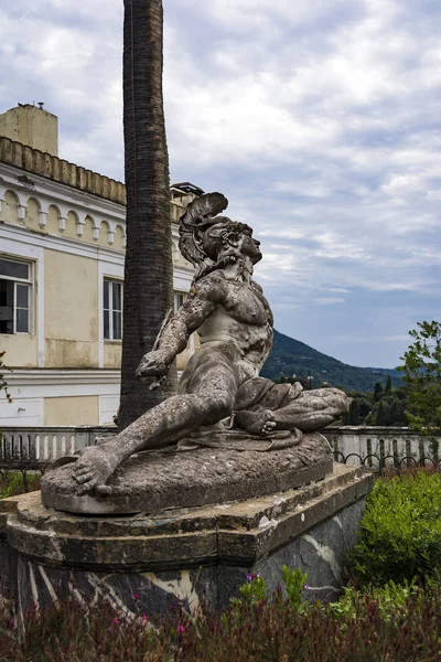 Palazzo Achilleion Corfù Grecia Agosto 2018 Scultura Delle Achille Morenti — Foto Stock